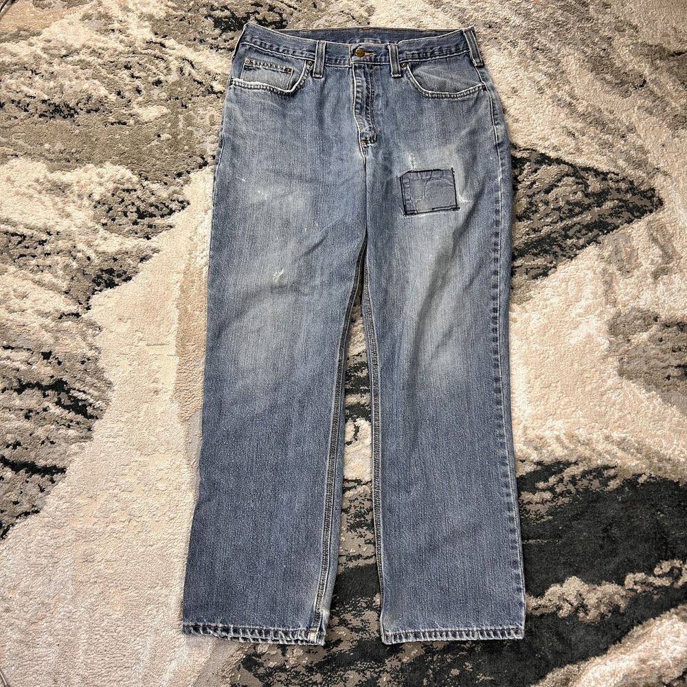 Carhartt Holter Relaxed Fit Jeans Mens 34x30 Blue Denim Mid Rise‎ Straight Leg